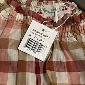 Checked dress for baby caramel